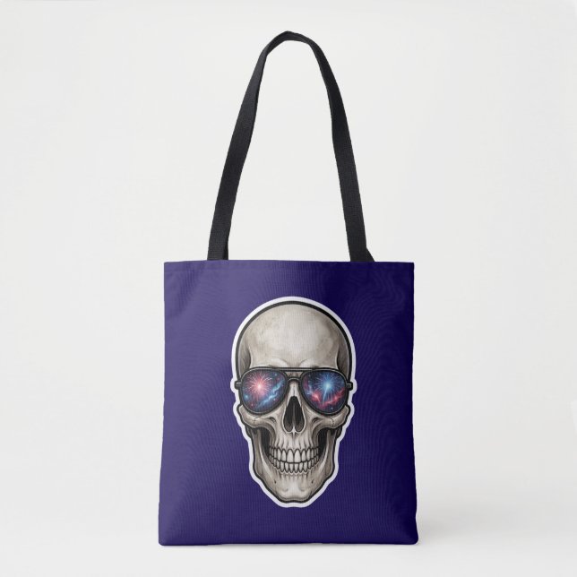 Bolsa Tote Óculos Estrelados Caveira (Frente)