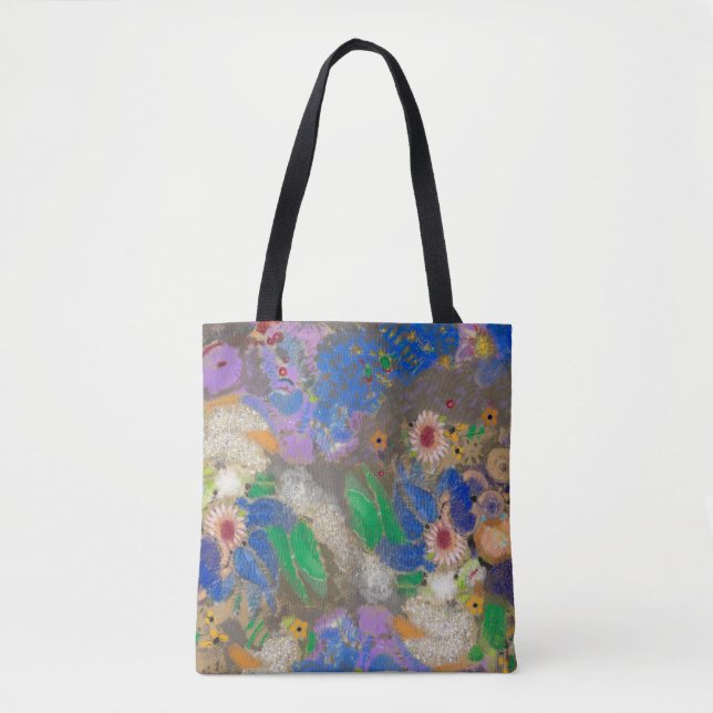 Bolsa Tote Odilon Redon's abstract flower background. (Frente)