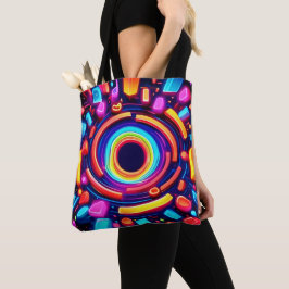 Bolsa Tote Odisseia da Vórtice de Neon