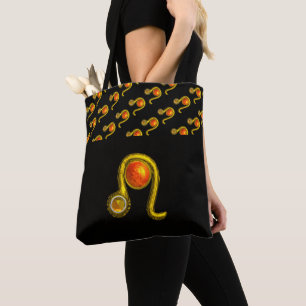BOLSA TOTE OFERECE LEO DOURADO ZODIAC BIRTHDAY JEWEL YELLOW T