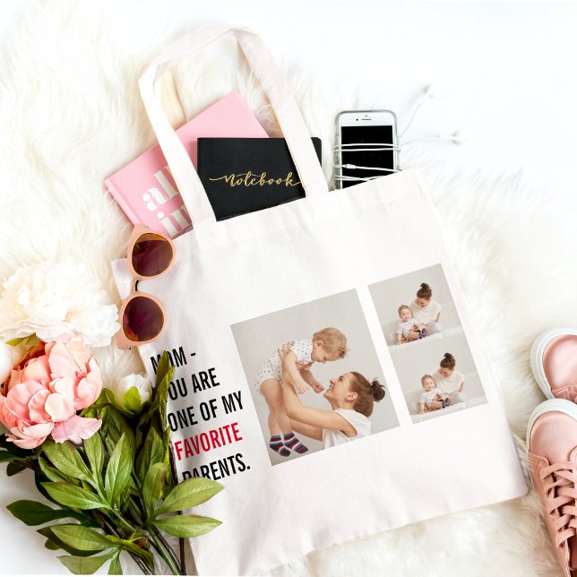 Bolsa Tote Oferta de Foto e Feliz dia de as mães de Colagem M (Criador carregado)