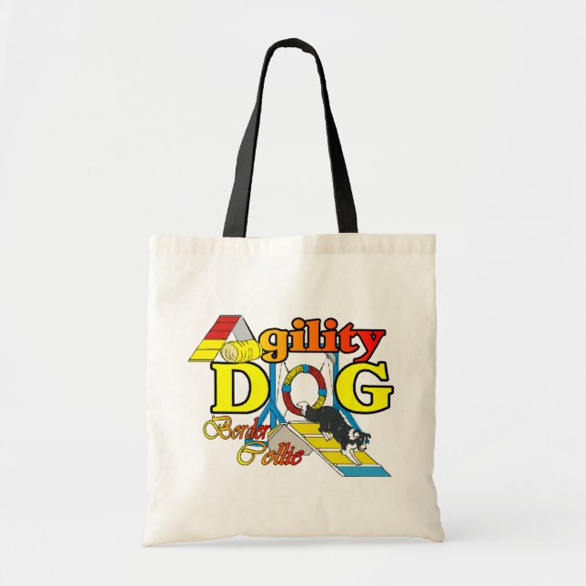 Bolsa Tote Ofertas de Agilidade de Collie de Borda (Frente)