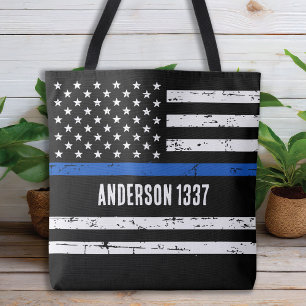 Bolsa Tote Oficial de Polícia Personalizado Linha Azul Fino P