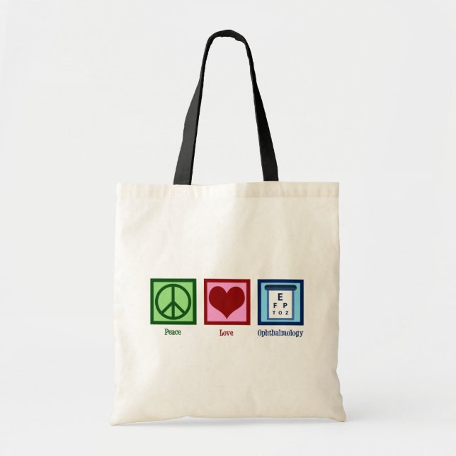 Bolsa Tote Oftalmologia do Amor de Paz (Frente)