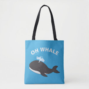 Bolsa Tote Oh Baleia Engraçado Oceano Mar Peixe Animal Pun
