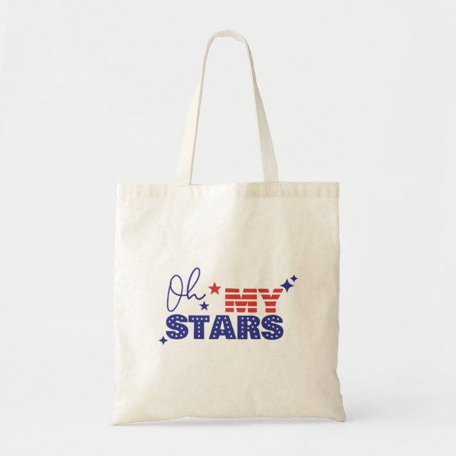 Bolsa Tote Oh, minhas estrelas bandeira dos EUA (Frente)
