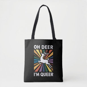 Bolsa Tote Oh Veado Eu Sou Queer Arco-íris Orgulho LGBT Gay L