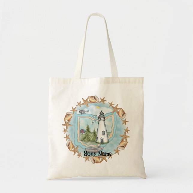 Bolsa Tote Ohio Shells Lighthouse (Frente)