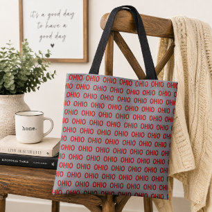 Bolsa Tote Ohio Vermelho e Cinza
