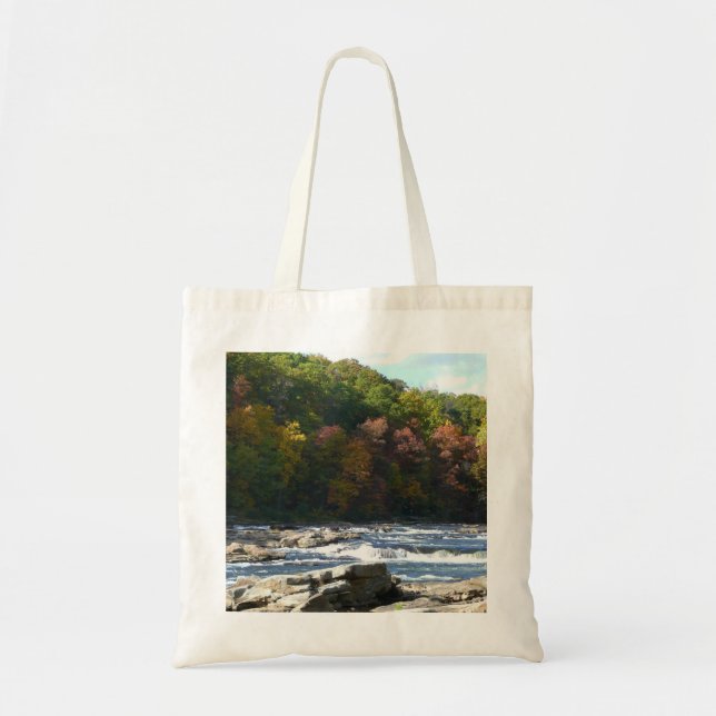 Bolsa Tote Ohiopyle River Rapids in Fall Pennsylvania Autumn (Frente)