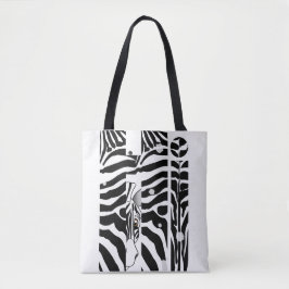 Bolsa Tote "Oi" Zebra Black/White Stripes Abstrato Trendy