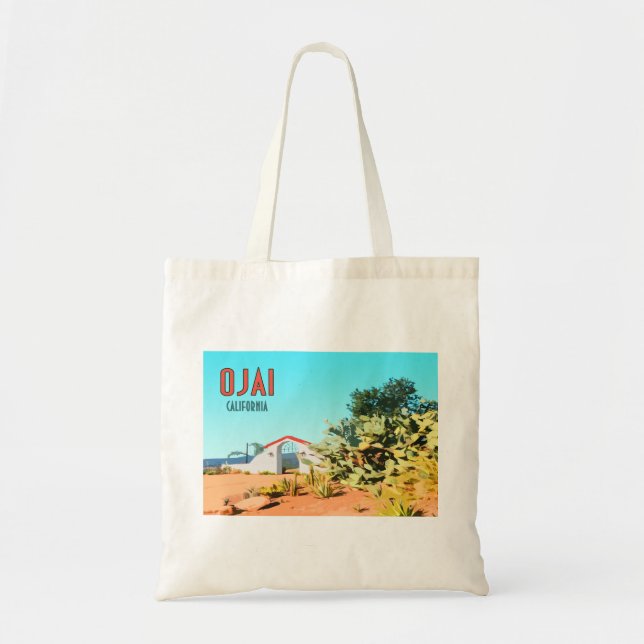 Bolsa Tote Ojai California Succulent Cactus Vintage (Frente)