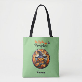 Bolsa Tote Olá Abóbora Assustadora de Halloween