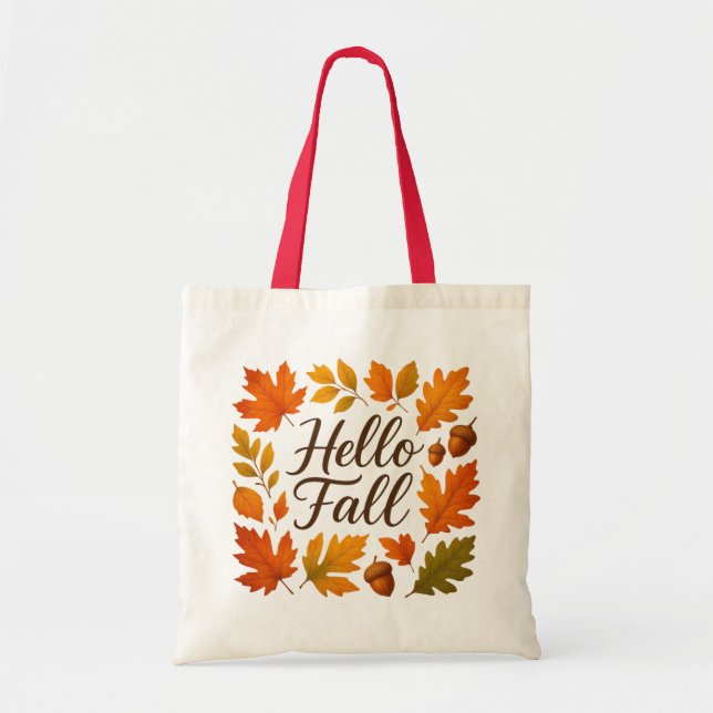 Bolsa Tote Olá Folhas e bolotas (Frente)