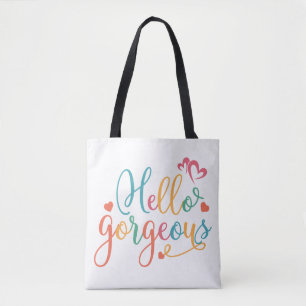 Bolsa Tote Olá, linda multicor
