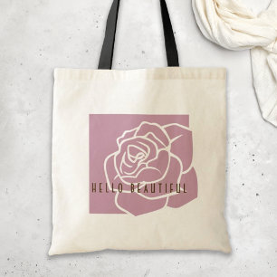 Bolsa Tote Olá Linda - Rosa Rosa Simples Moderna