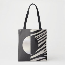 Bolsa Tote "Olá!" listras pretas/brancas da zebra abstraem na