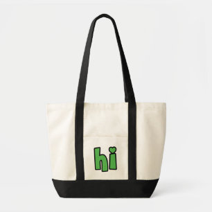 Bolsa Tote Olá néon, Coração Incluído 🌿 Brilho no Escuro "Oi