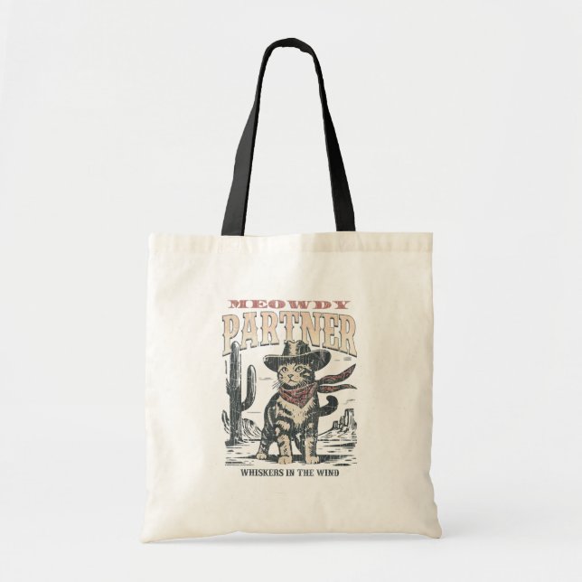 Bolsa Tote Olá Parceiro Gato Caubói  (Frente)