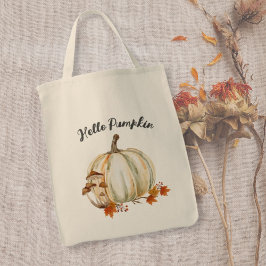 Bolsa Tote Olá, Pumpkin Mushroom Cozy Fall Folhas