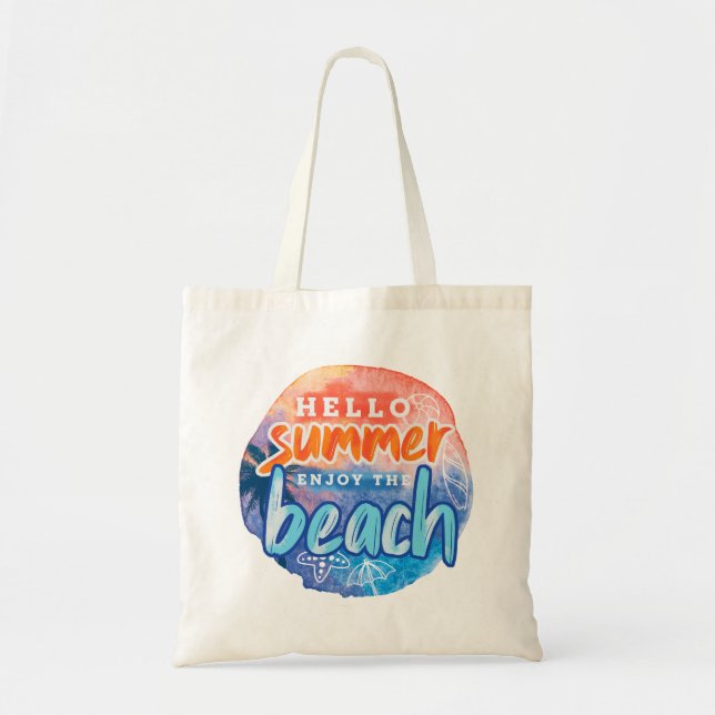 Bolsa Tote Olá Summer, Aproveite a praia (Frente)