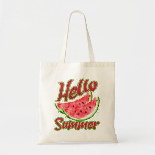 Bolsa Tote Olá Summer Aquarela Design de melancia