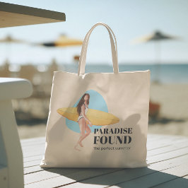 Bolsa Tote Olá Summer com a tipografia Toalha Tropical Bag