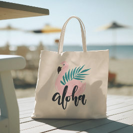 Bolsa Tote Olá Summer com Flamingo Tropical Tote Bag