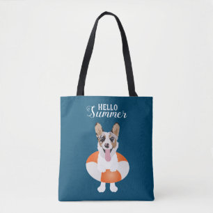 Bolsa Tote Olá Summer Corgi Beach Dogs 
