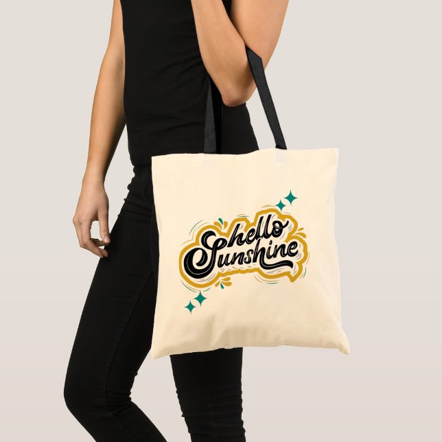 Bolsa Tote Olá, Sunshine! Borboleta Amarelo-Cachada (Frente (produto))