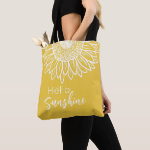 Bolsa Tote Olá Sunshine Sunflower Outdoor Travesseiro