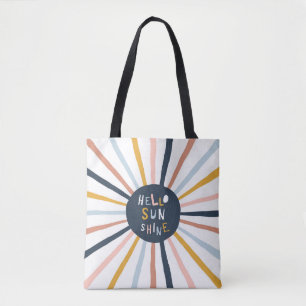 Bolsa Tote Olá Sunshine: Tipografia infantil colorida