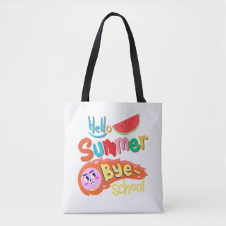 Bolsa Tote Olá Verão Tchau Sacola de Compras Arte