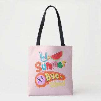 Bolsa Tote Olá Verão Tchau Sacola de Compras Arte