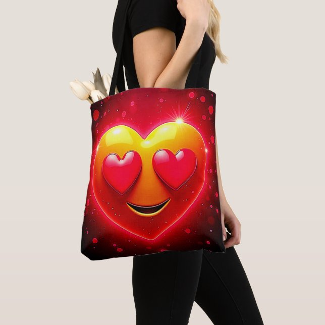 Bolsa Tote Olhar de Coração Radiante Emoção (Close Up)