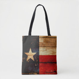 Bolsa Tote Olhar de madeira rústico do Grunge da bandeira do