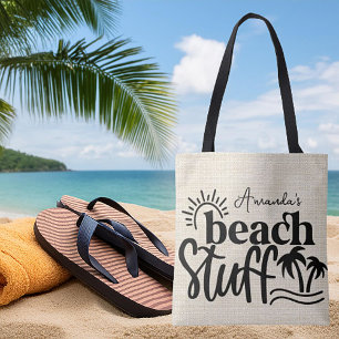 Bolsa Tote Olhar de tela "Coisas de praia" personalizado