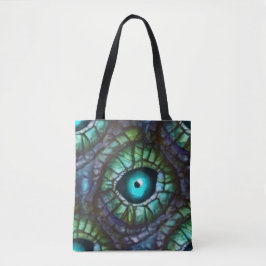 Bolsa Tote Olho Azul Verde Abstrato