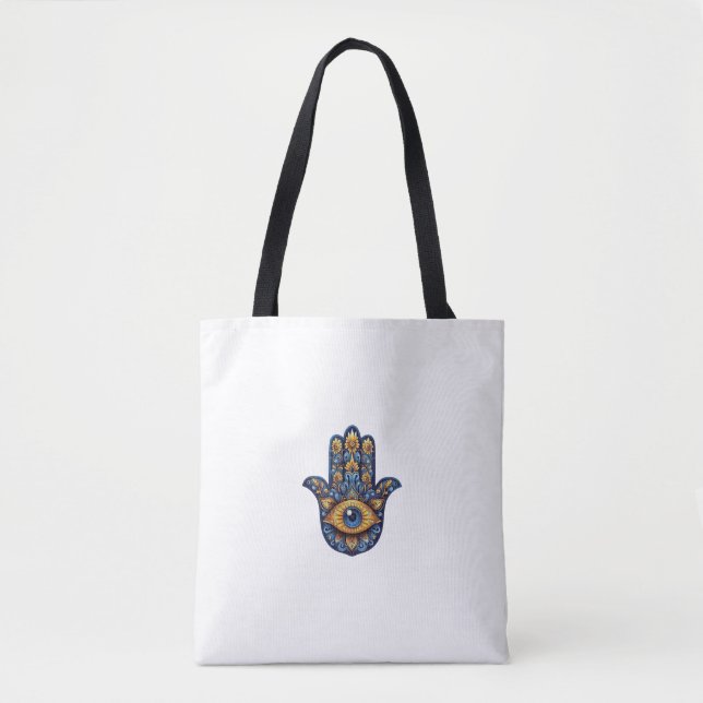 Bolsa Tote Olho Dourado Hamsa (Frente)