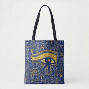 Bolsa Tote Olho egípcio Dourado do Lazuli de Horus - de
