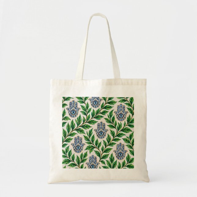 Bolsa Tote Olho Hamsa Botânico (Frente)