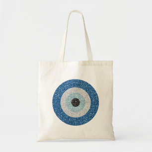 Bolsa Tote olho mau brilhante olho azul - grande L