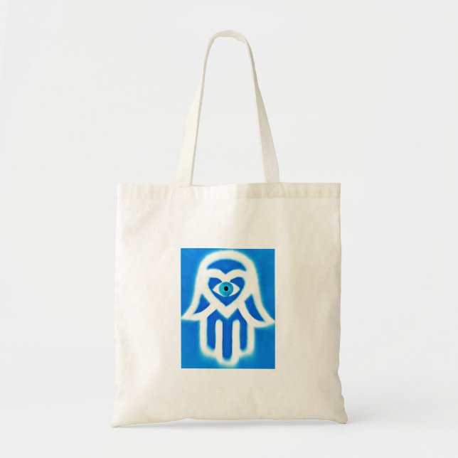 Bolsa Tote Olho mau/mão do cliente de Hamsa (Frente)