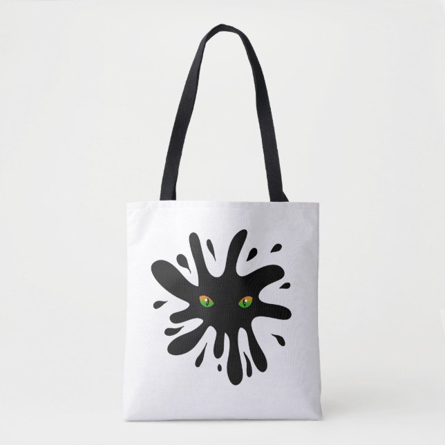 Bolsa Tote Olhos de Gato olhando para um Blob Preto (Frente)