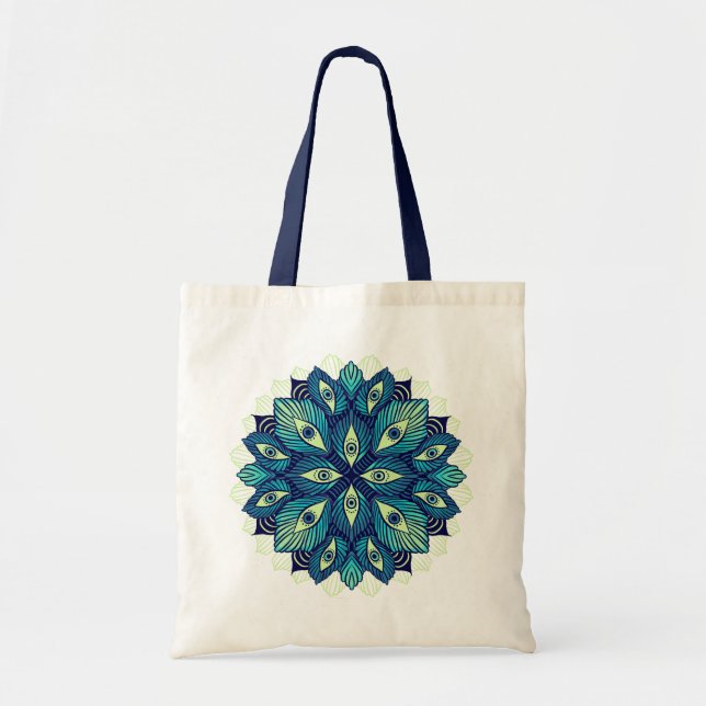Bolsa Tote Olhos Psicodélicos Trippy Arte Floral - Olhos Surr (Frente)