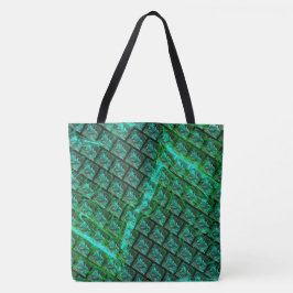 Bolsa Tote "Olhos verdes em grelha", arranhados e borrados