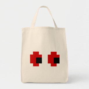 Bolsa Tote Olhos Vermelhos De 8 Bits