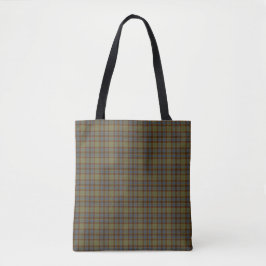 Bolsa Tote Olive Blue Orange Plaid Tartan