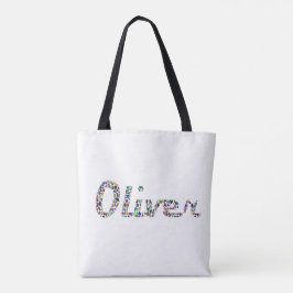 Bolsa Tote Oliver Typografia com Design de Padrão Colorido