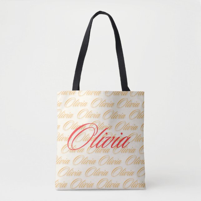 Bolsa Tote Olivia Name Pattern Design (Frente)